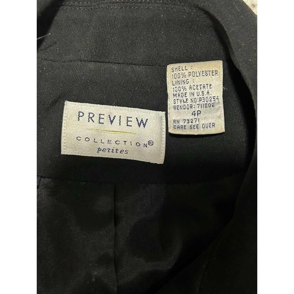 Preview Collection Black Cropped Blazer Jacket Size 4P Petite - Picture 3 of 3